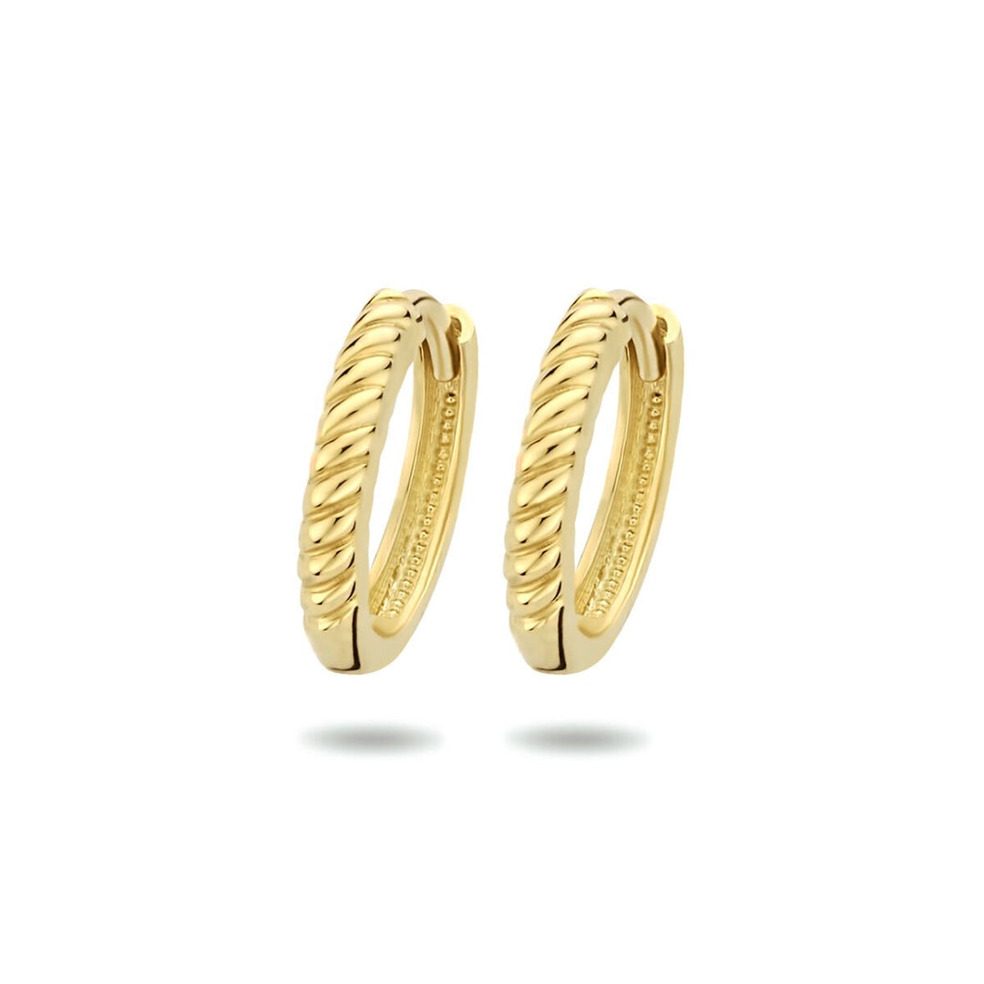 Zilveren oorring met zirkonia – 16 mm (per stuk)