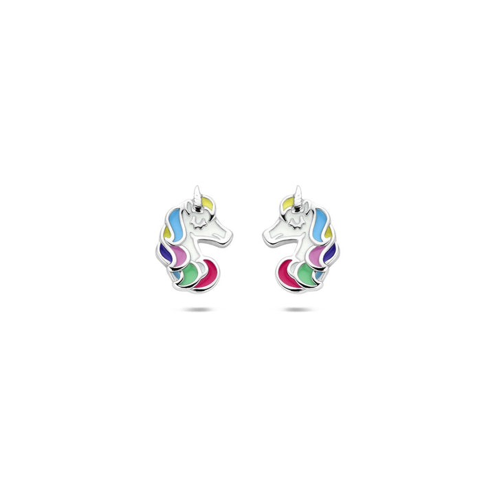 Ohrstecker aus rhodiniertem Einhorn-Silber