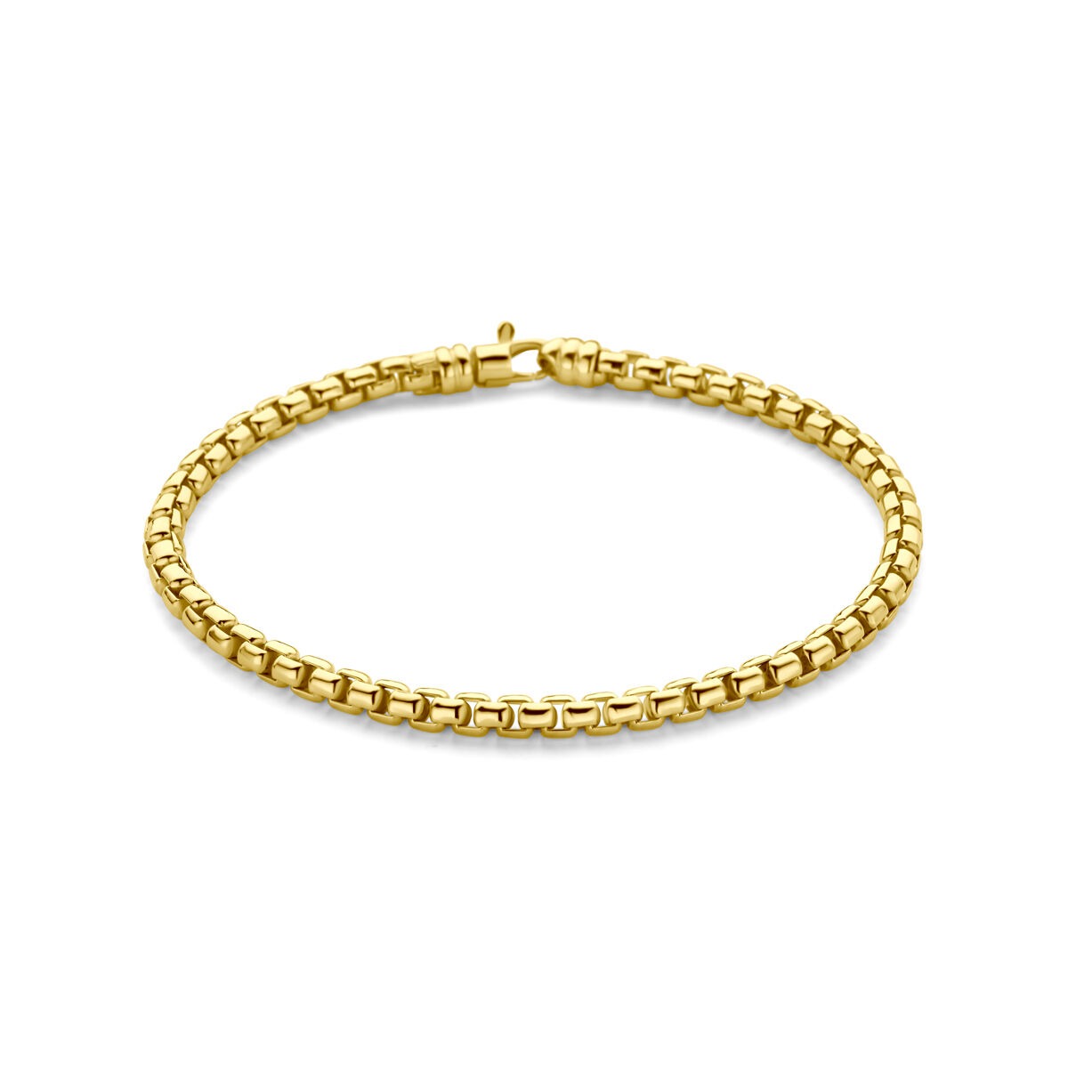 Armband aus 14k Gelbgold mit silberner Kern, 4,3 mm dick, in glänzender Verarbeitung