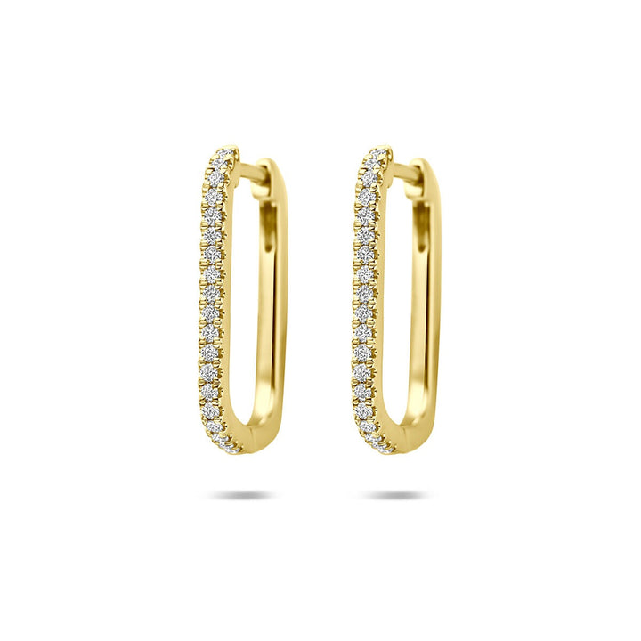 14k Geelgouden klapoorringen met lab grown diamant