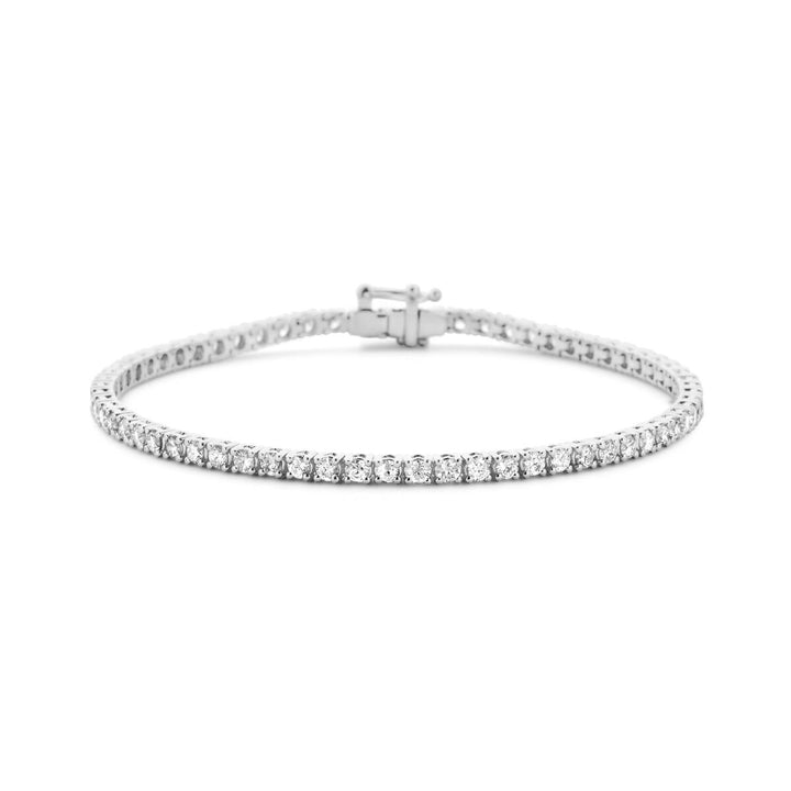 Tennisarmband, Lab-grown-Diamant, 3,00 ct g, Si 2,7 mm, 17,5 cm, 14 K Weißgold