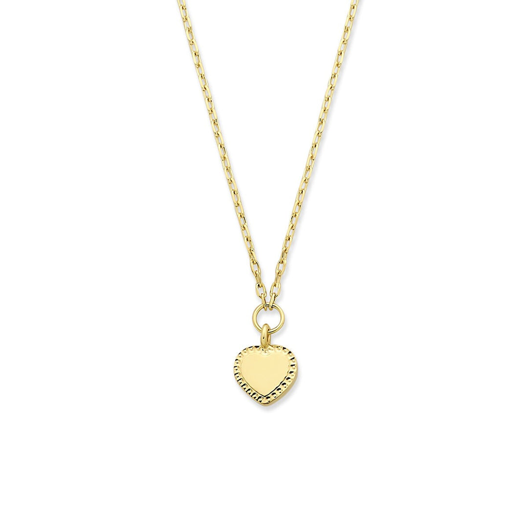 14k Geelgouden ketting met hartje – Fijn anker collier als symbool van liefde