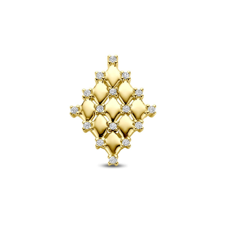 14k Geelgouden dames hanger met diamant – ruitvormig ontwerp