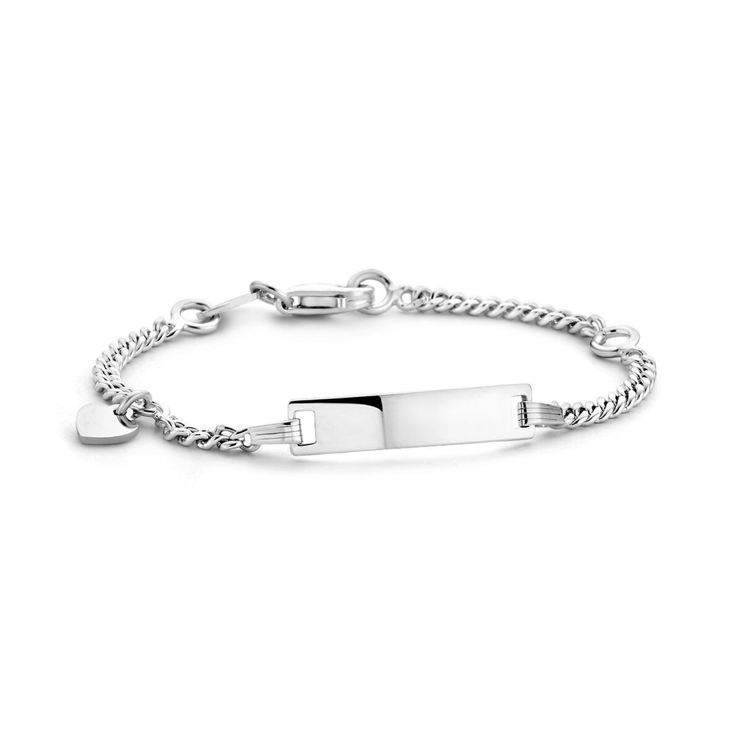 Gravurarmband Herzplättchen 4,2 mm Silber rhodiniert