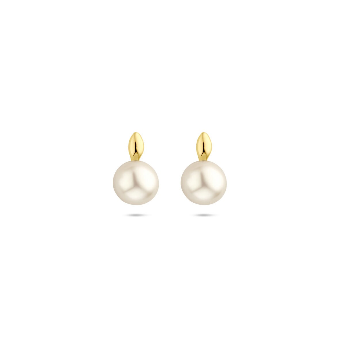 14k goldene Ohrstecker mit weißen Perlen