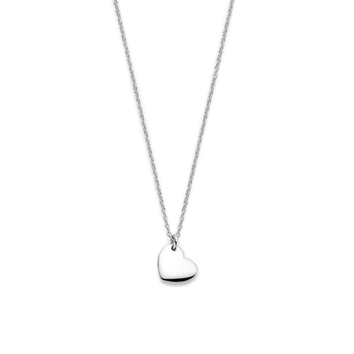 Rhodiniertes 925er Silbercollier mit Herzchen