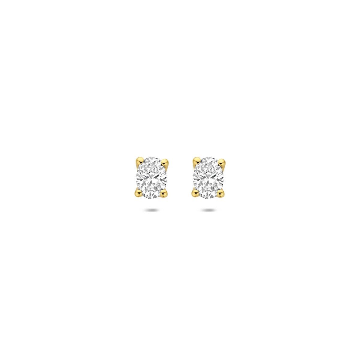 Ohrstecker aus 14k Gelbgold mit ovalen, lab-grown Diamanten von 0,60 ct