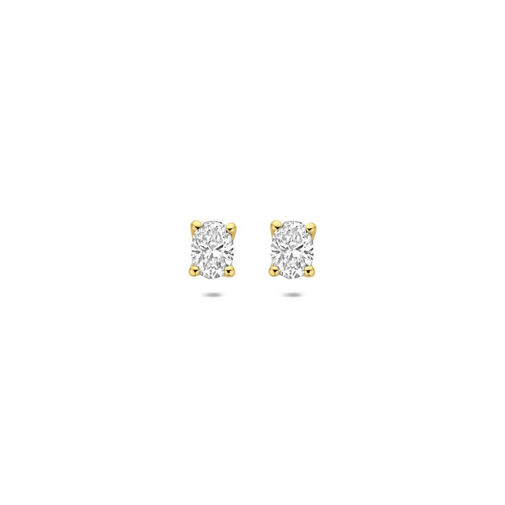 14k Geelgouden oorknoppen met lab grown diamant – ovaal 0.60ct