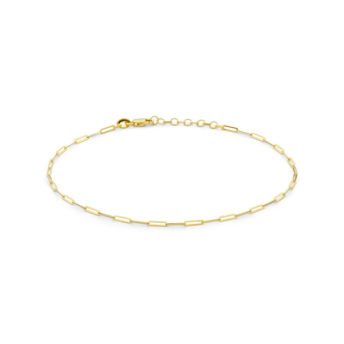 14k Gelbgold-Armband mit ovalen Gliedern und Karabinerverschluss