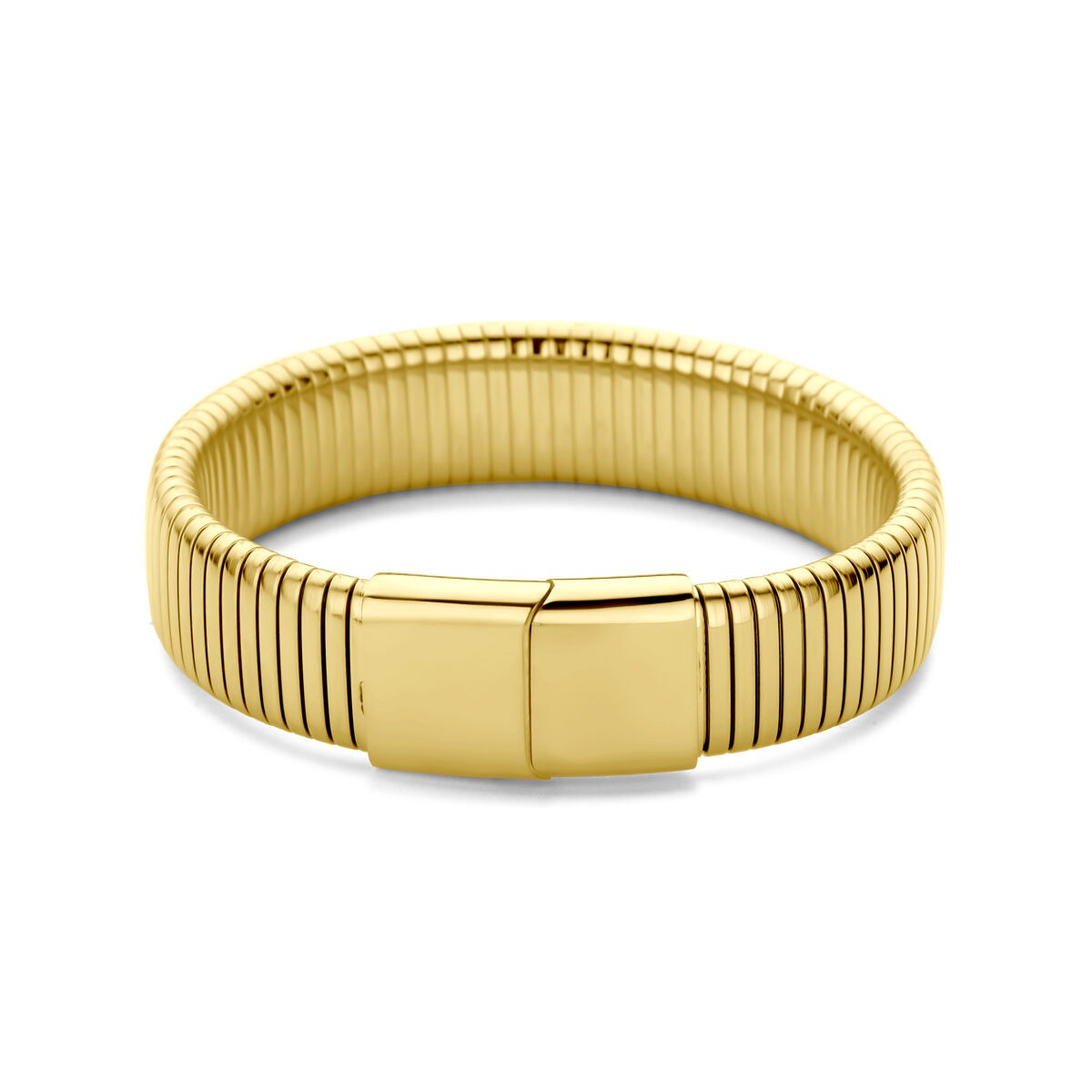 Gelbfarbenes Damenarmband aus Stahl, 15 mm, 18,5 cm