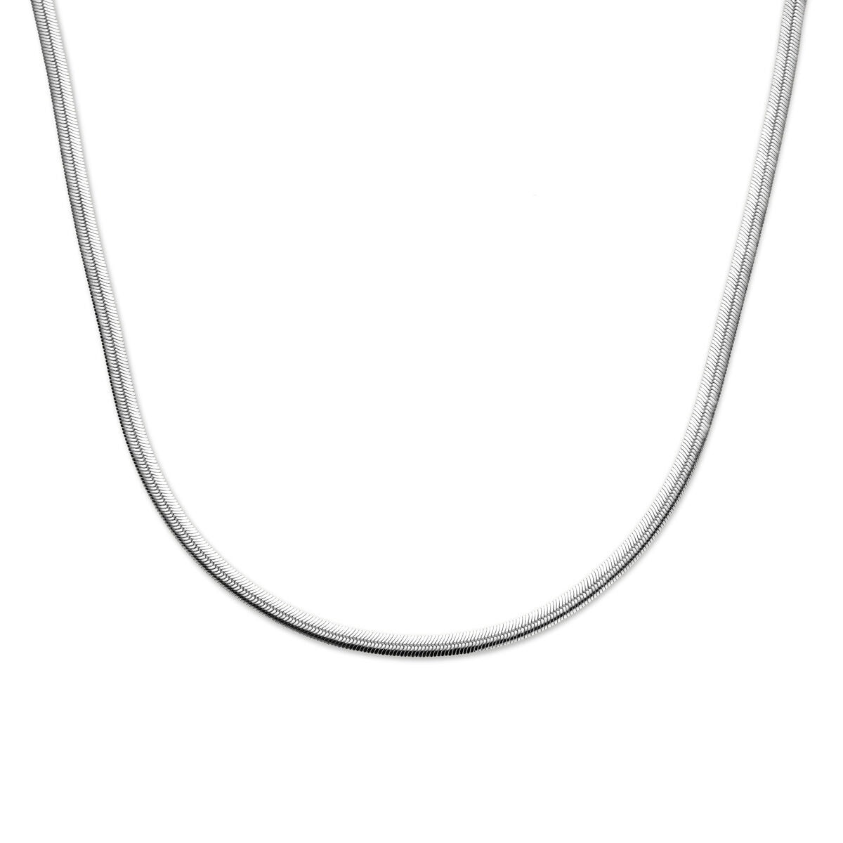Gourmette Kette aus rhodiniertem 925 Silber, 4,6 mm dick, mit glatter Oberfläche