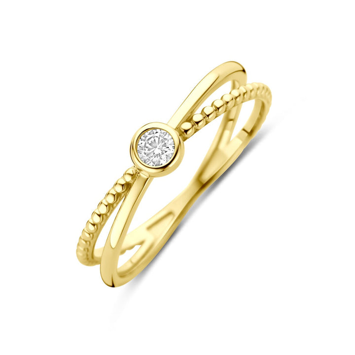 9k Geelgouden ring met zirkonia