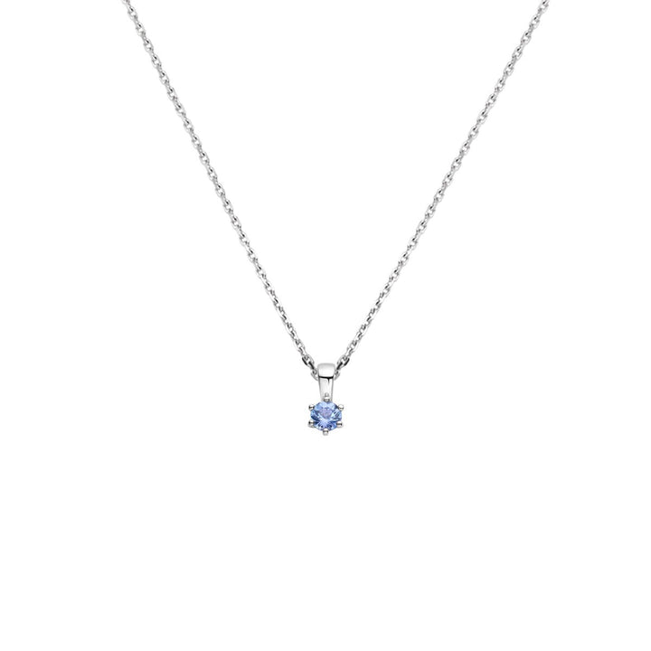 Gerhodineerd 925 zilveren collier met tanzaniet geboortesteen