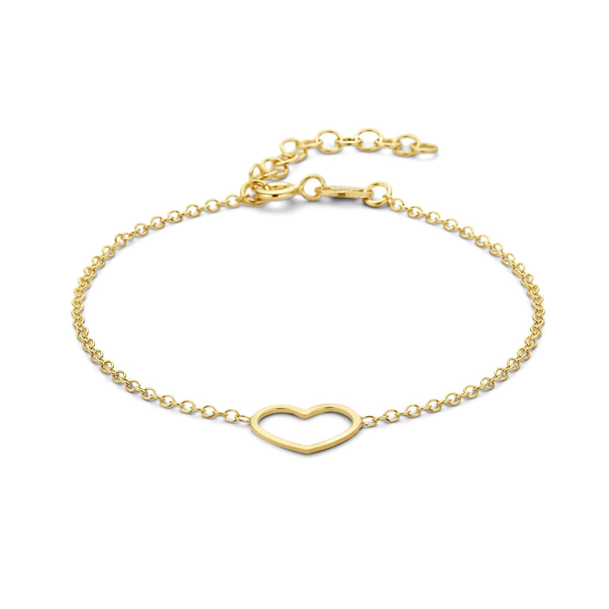 Vergoldetes Silberarmband mit Herzanhänger als Symbol der Liebe