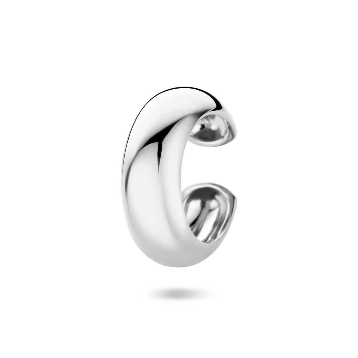 Silberner Earcuff aus rhodiniertem 925 Silber mit geschwungener Form