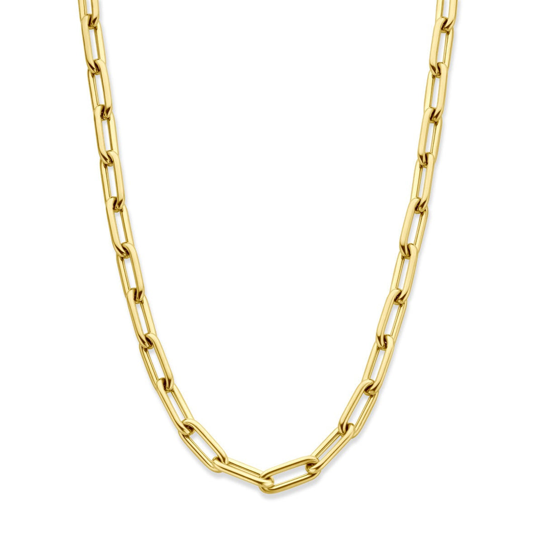 Stalen dames collier met goudkleurige plating – 44,5 tot 49,5 cm