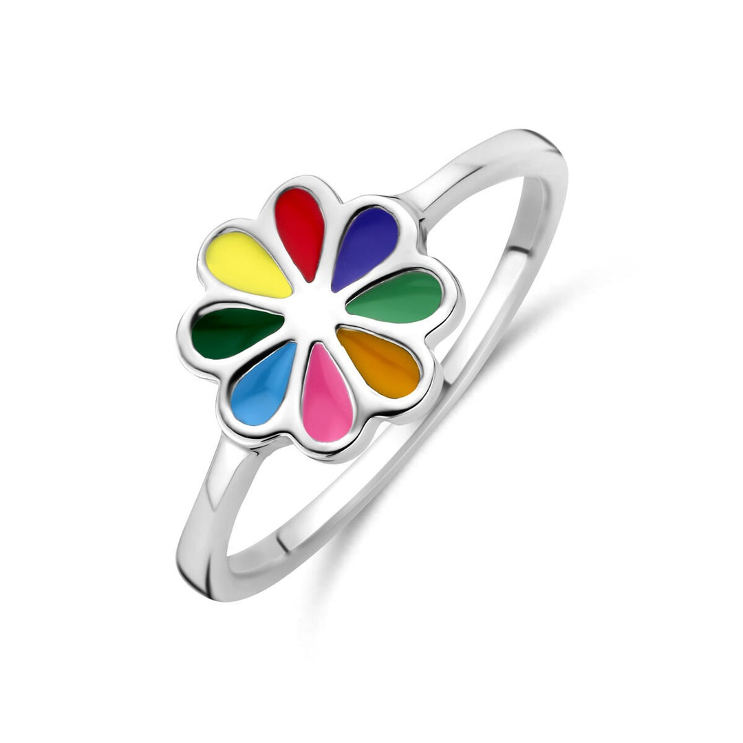 Ring Blume Silber rhodiniert