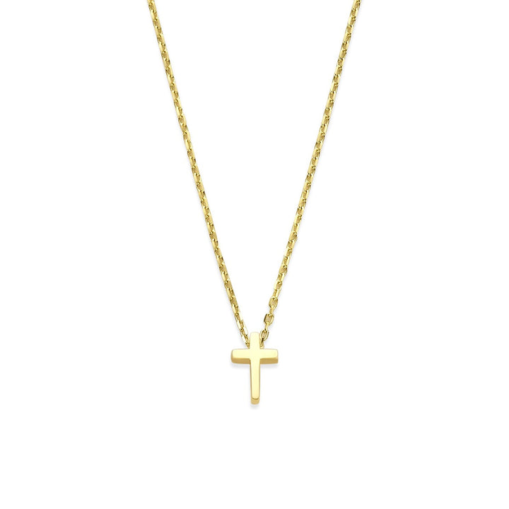 9k Geelgouden collier met kruis