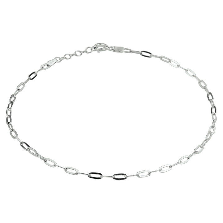 Knöchelriemen Büroklammer Flachrohr 2,4 mm Silber rhodiniert