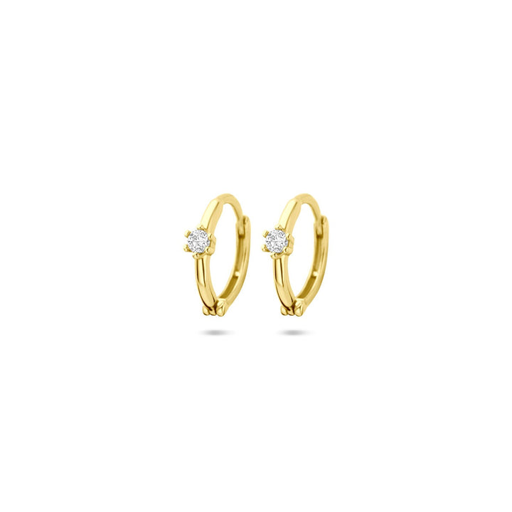 14k gouden klapoorringen met zirkonia – 10,5 mm