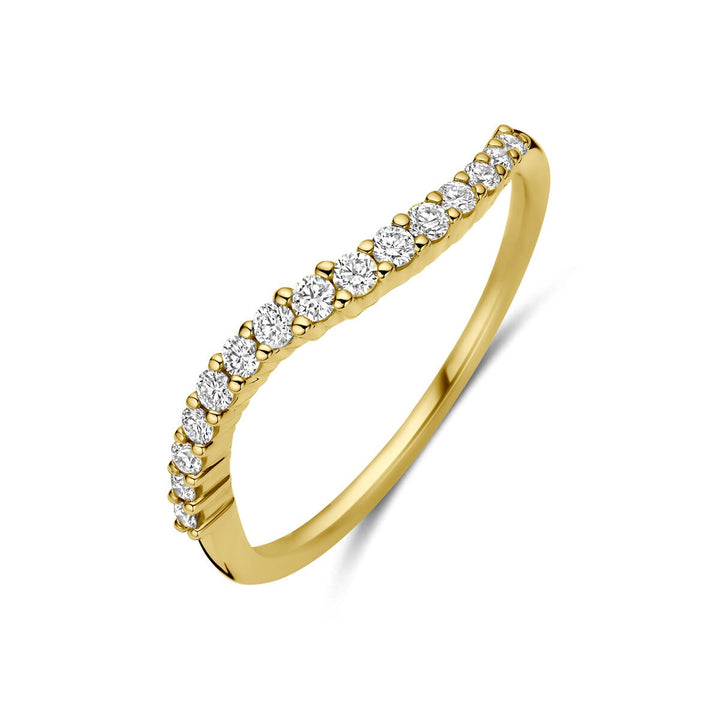 14k Geelgouden Alliance Ring met Diamant 0,21 ct