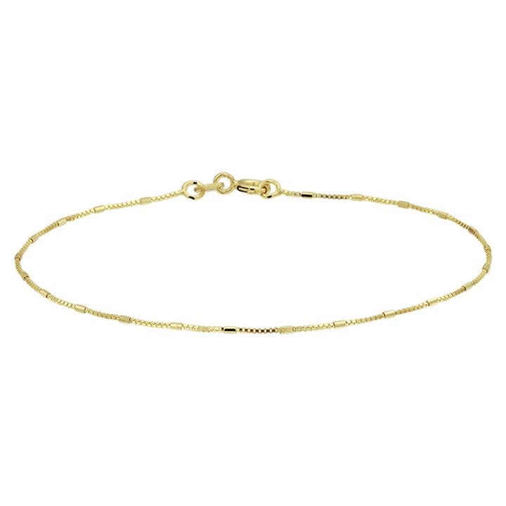 Venezianisches Armband und Stäbe 0,9 mm 18 cm 14 K Gelbgold