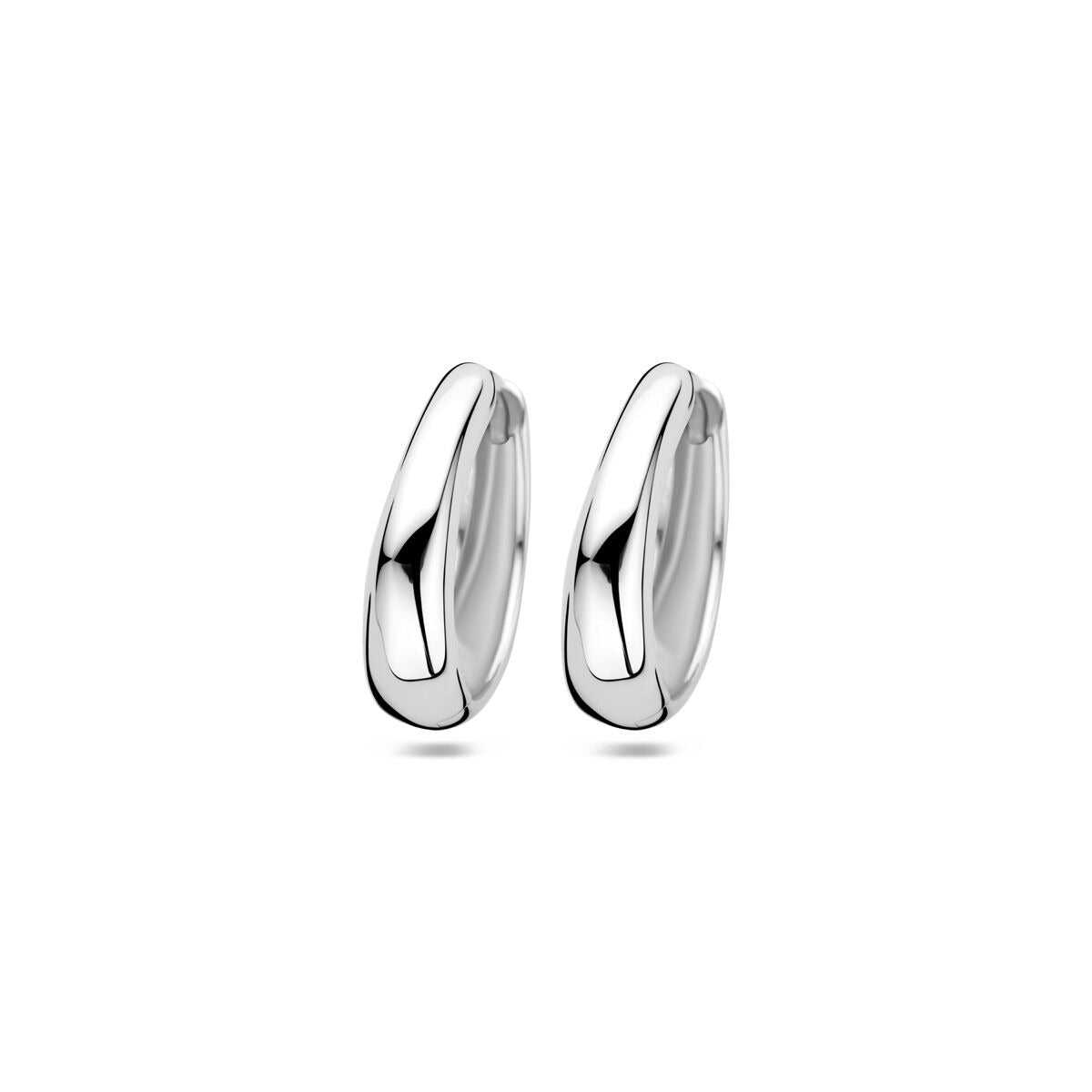 Zweiteilige, gerhodinierte Ohrhänger aus 925 Silber mit einer Größe von 16,5 mm