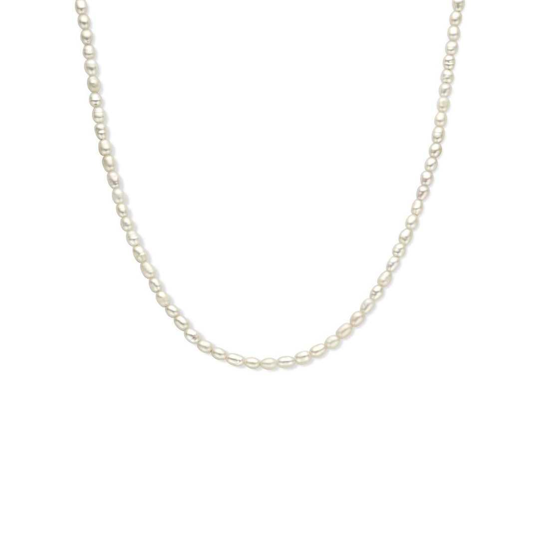 Halskette Perle 3,8 mm 40 + 5 cm Silber rhodiniert
