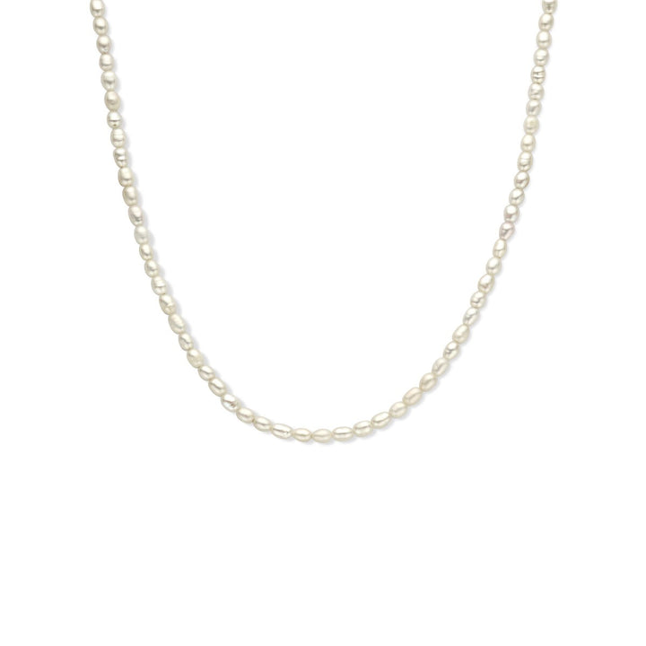 Halskette Perle 3,8 mm 40 + 5 cm Silber rhodiniert