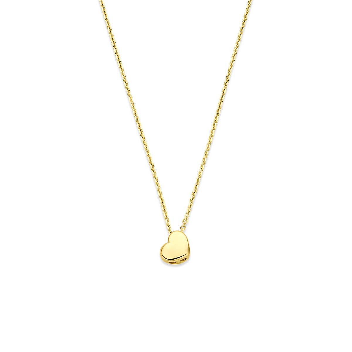 Kette aus 14k Gelbgold mit herzförmigem Anhänger