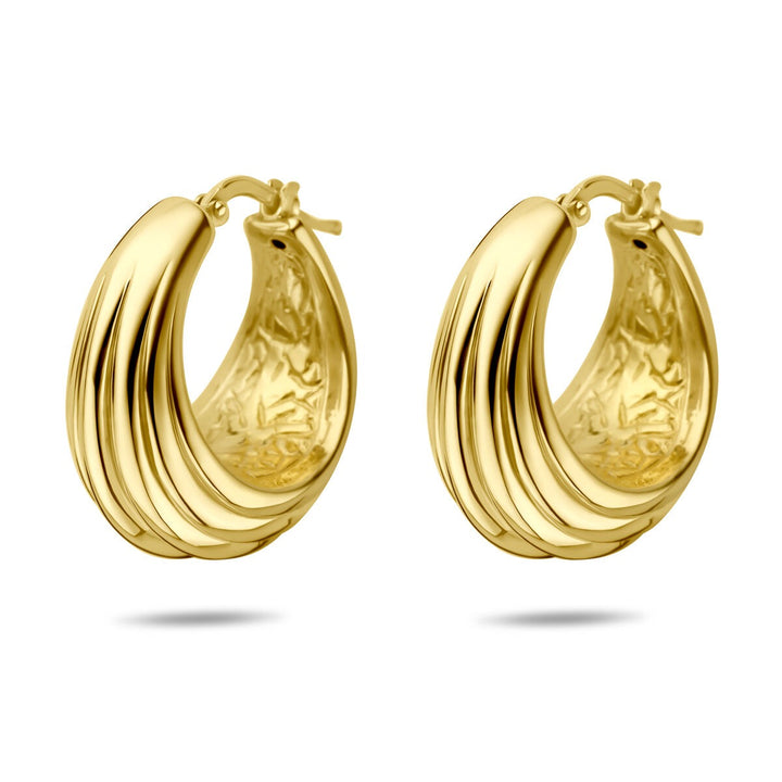 Verguld 925 Zilveren Oorringen 25,5 x 14 mm Dames