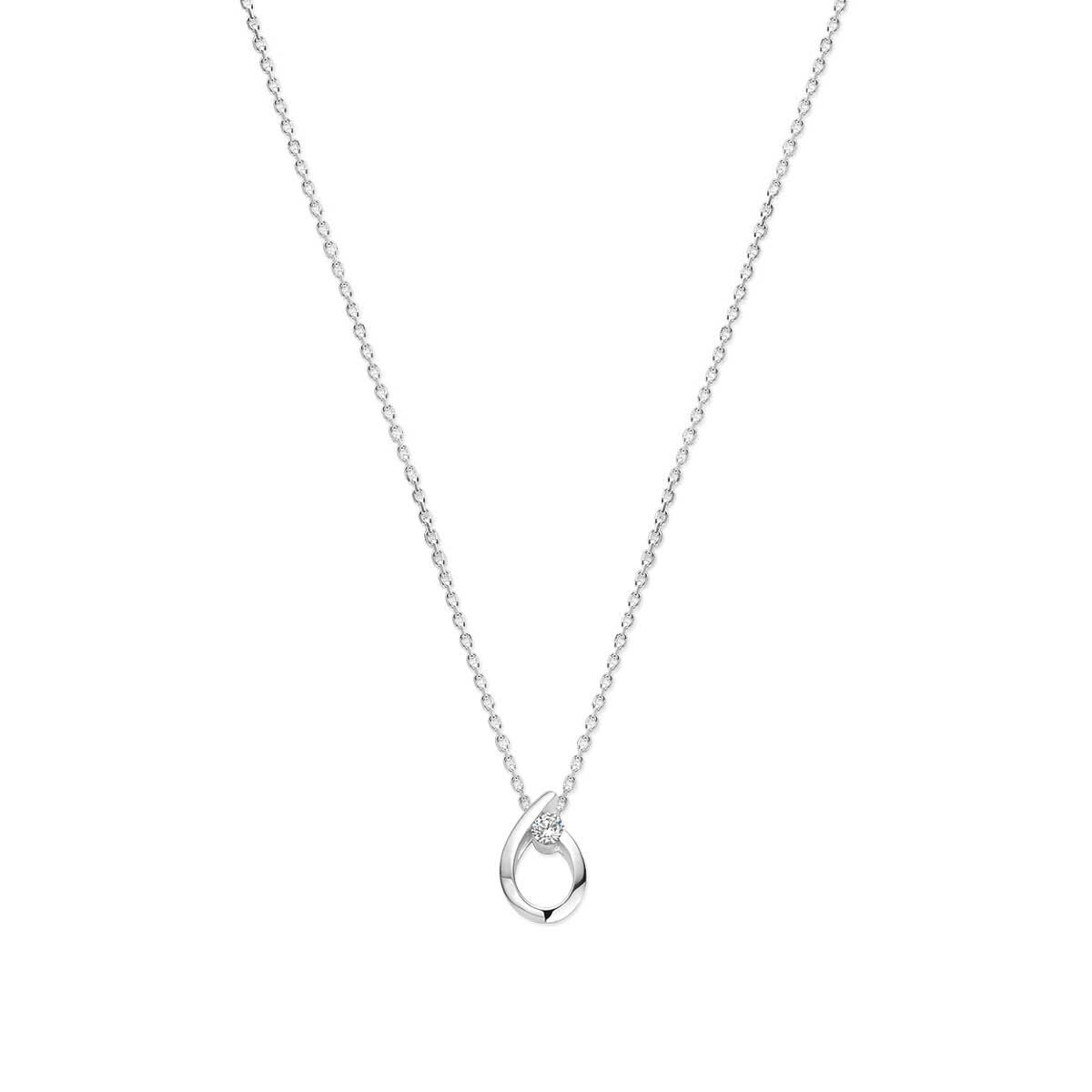 Halskette aus Silber mit tropfenförmigem Zirkonia-Anhänger