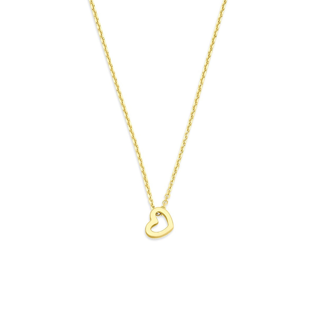 14k Geelgouden ketting met hartje