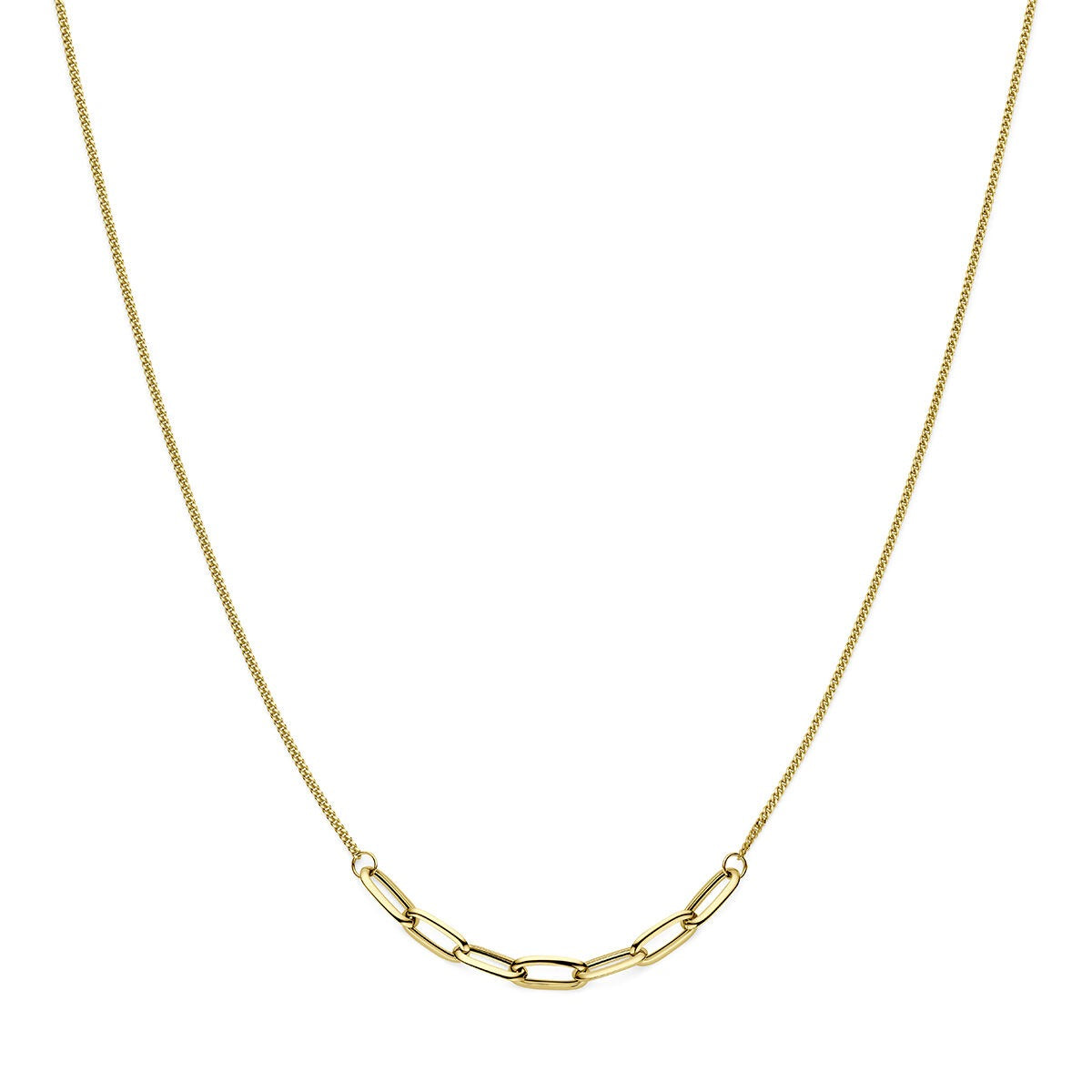 14k Gelbgoldenes Damen-Collier mit feinen Gliedern und schlichter, eleganter Form
