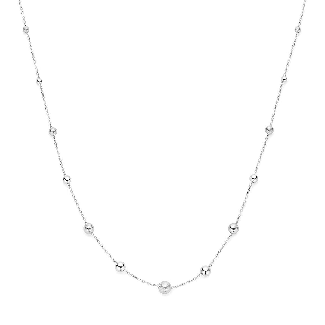 Gerhodineerd 925 zilveren collier met bolletjes