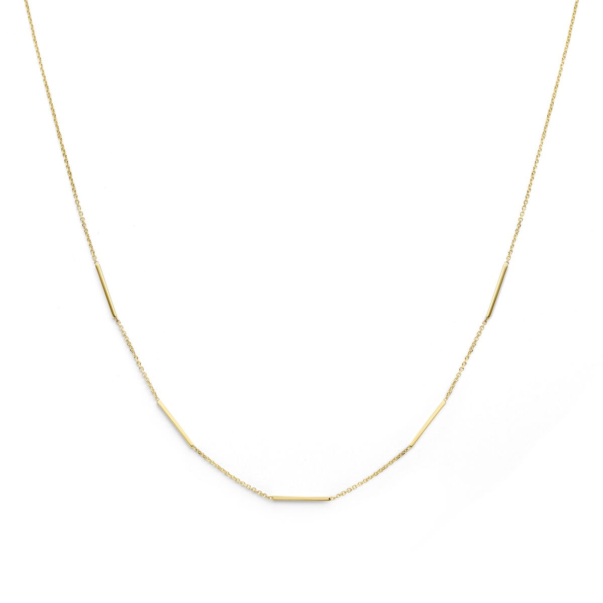 14k Gelbgoldenes Collier mit Röhren-Design