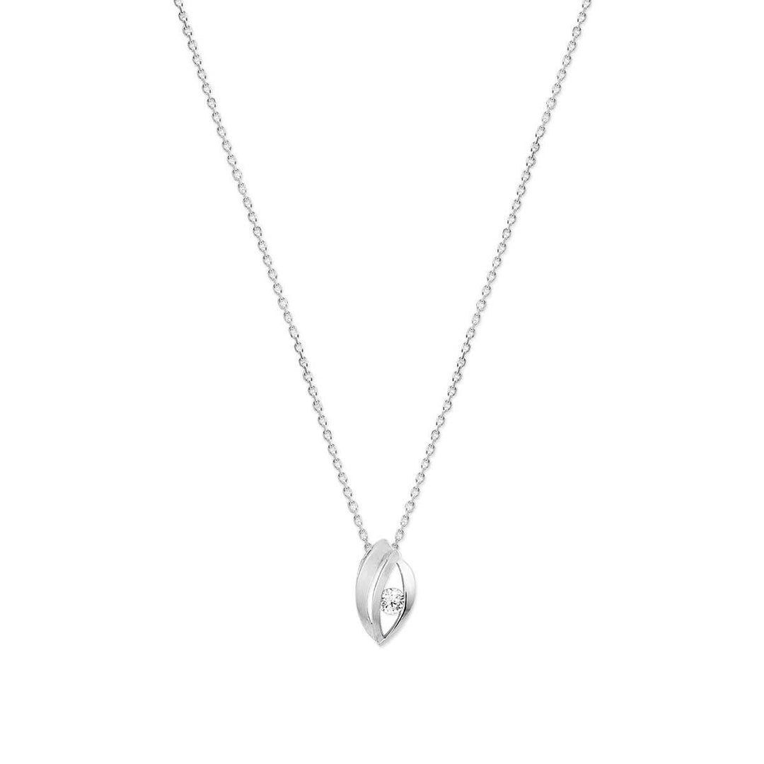 Zilveren ketting met solitaire zirkonia
