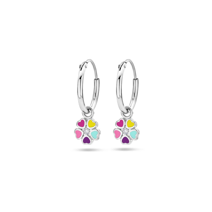 Ohrringe Blume Zirkonia Silber rhodiniert