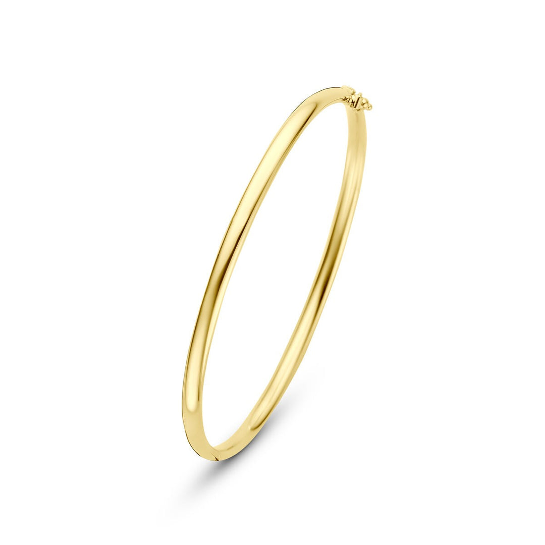 9k Geelgouden bangle armband met zilveren kern