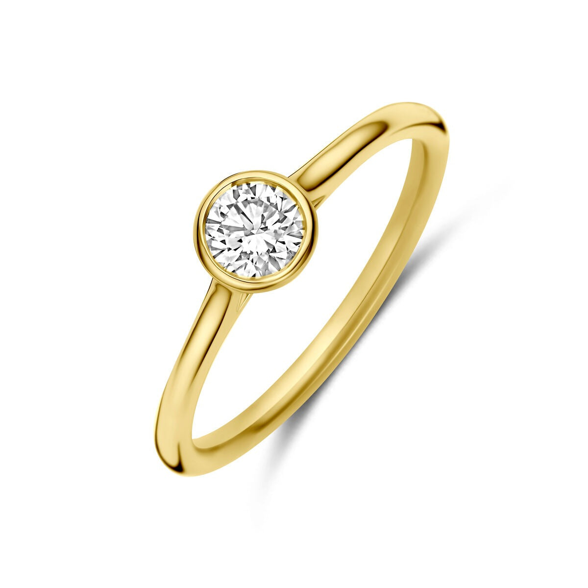 Ring aus 14k Gelbgold mit einem solitären 0,40 ct Diamanten