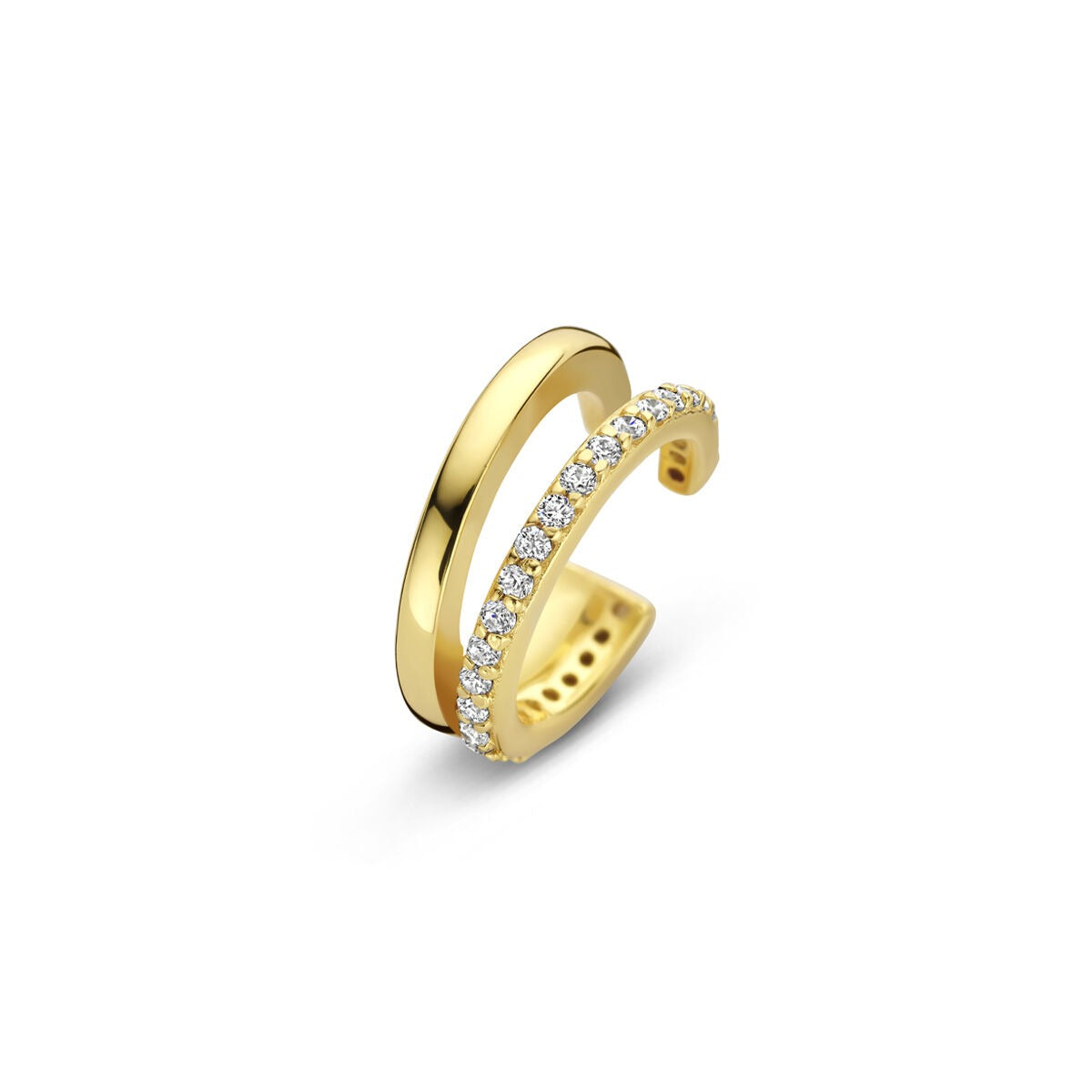 Vergoldeter Silber Ear Cuff mit Zirkonia in Reihenfassung