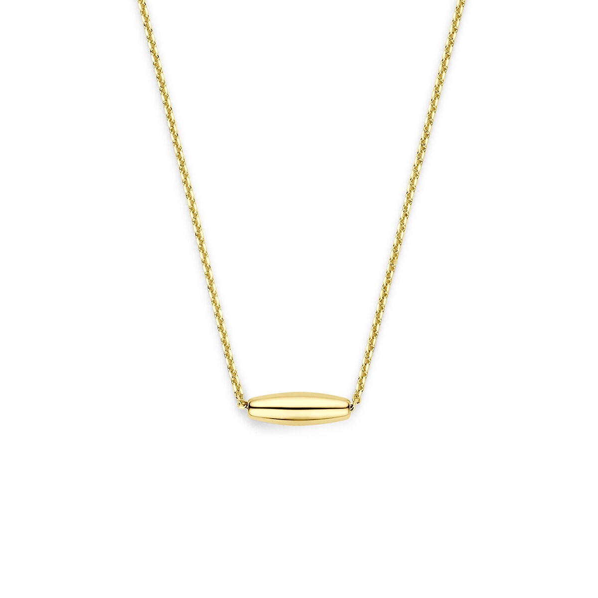 Collier aus 9k Gelbgold mit einer ovalen Balkenanhänger
