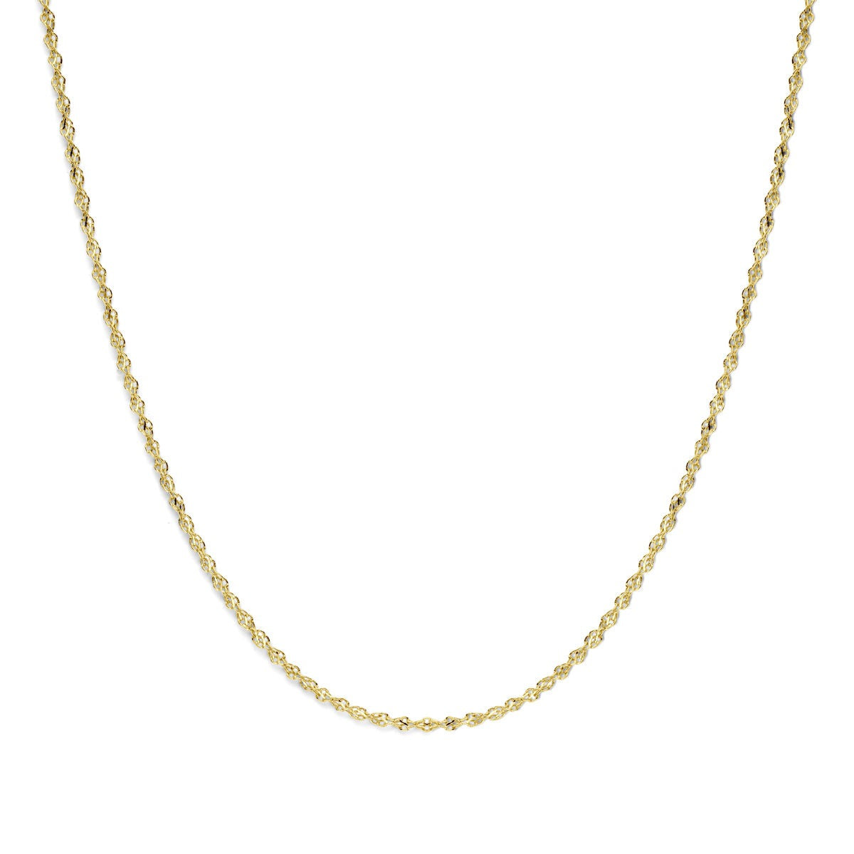 Kette aus 14-karätigem Gelbgold mit silberner Kernstruktur aus 925er Silber