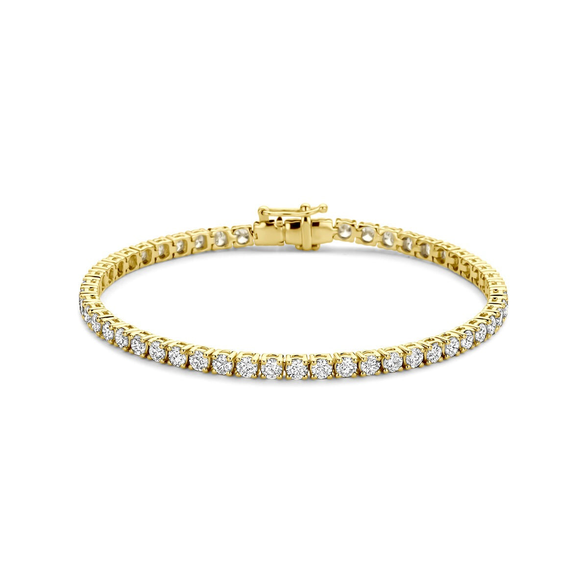 14k gelbgoldene Tennisarmband mit 5,00 ct lab-grown Diamanten