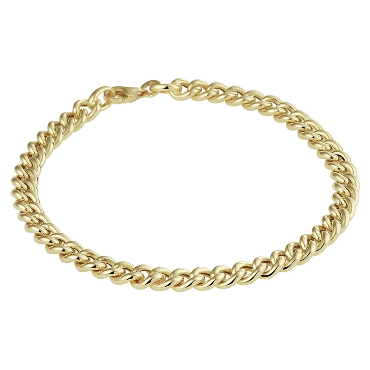 Gourmet-Armband aus 14k Gelbgold, 5,2 mm breit und 19 cm lang