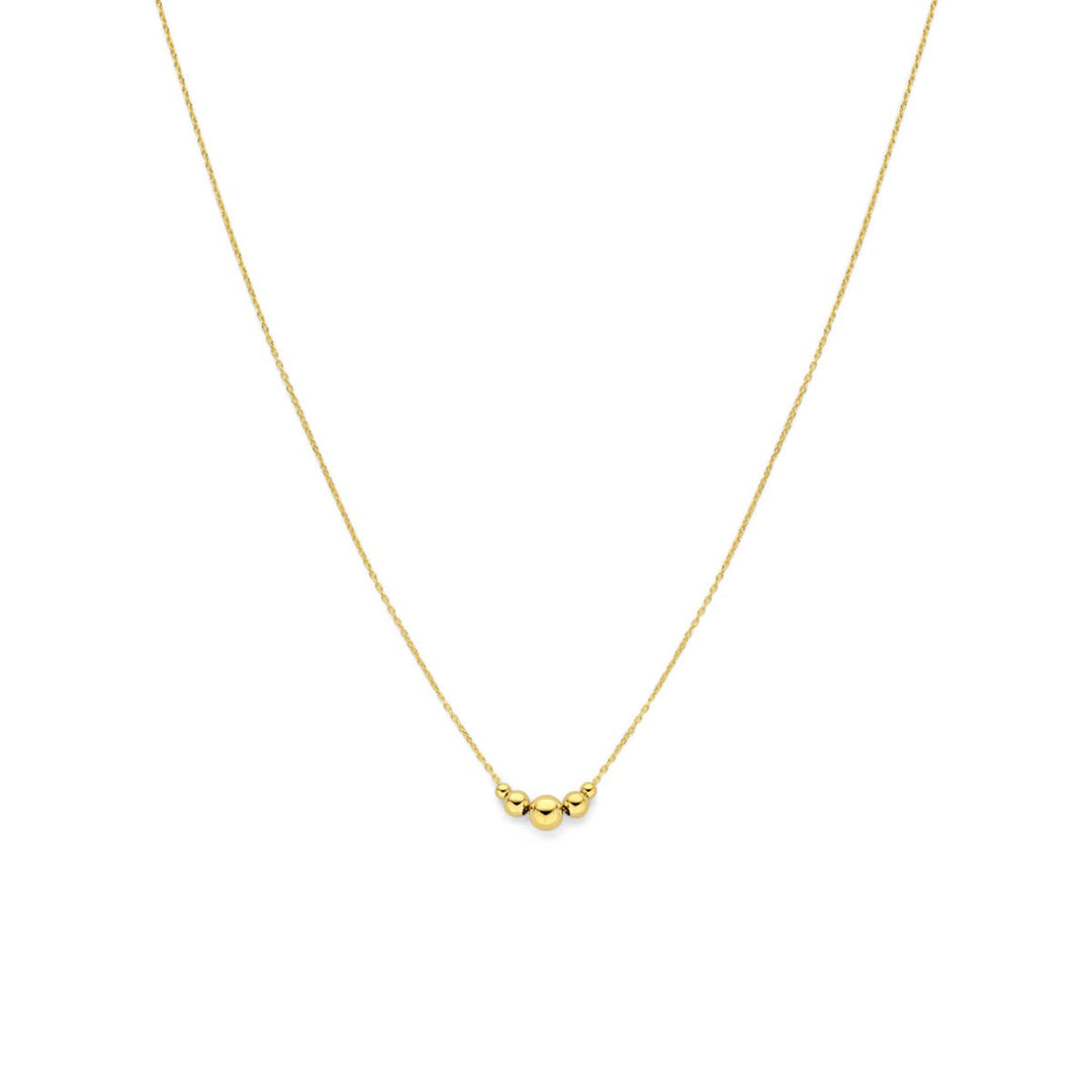 14k Geelgouden collier met bolletjes