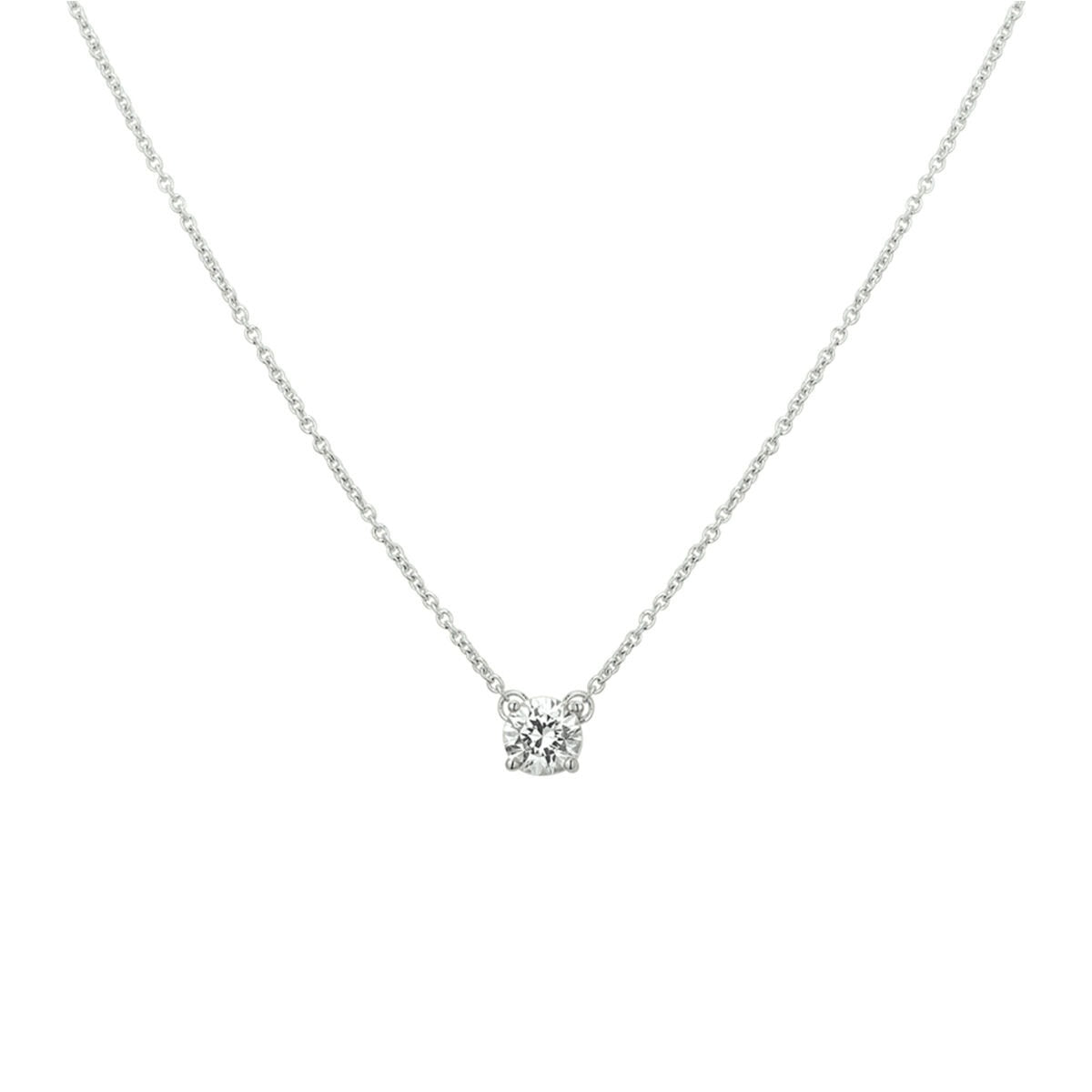 Silbernes Collier aus rhodiniertem 925 Silber mit Zirkonia-Anhänger