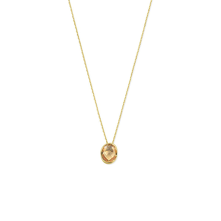 14k Geelgouden collier met citrien – 41-45 cm