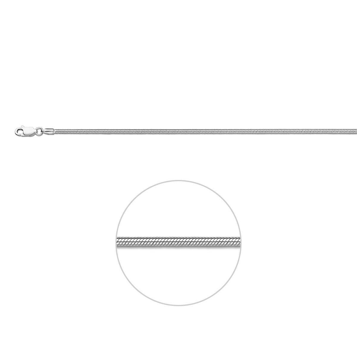 Silberne Damen-Schlangenarmband mit 2,0 mm Breite und feiner, glatter Oberfläche