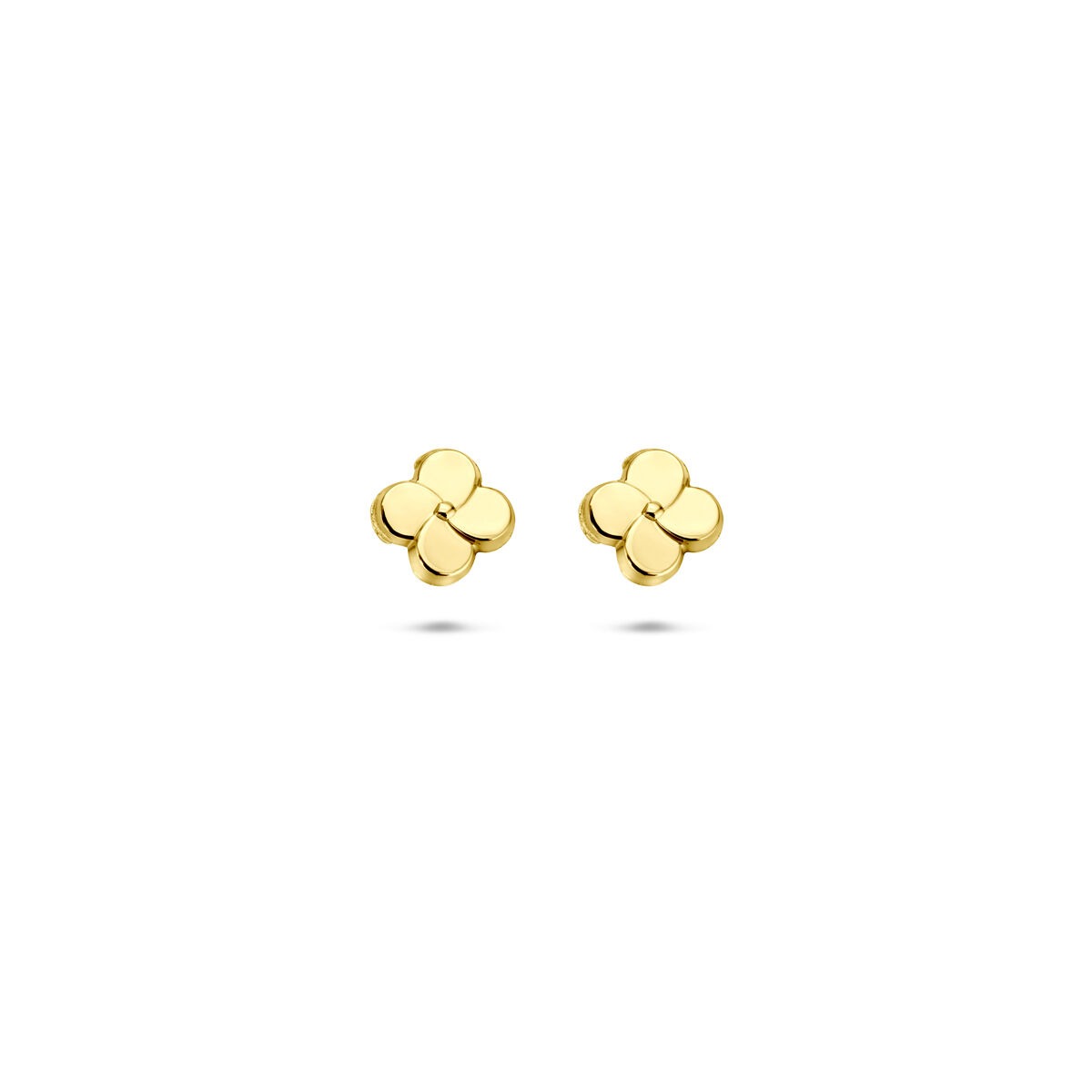 Ohrstecker in Blumenform aus 14k Gelbgold, Durchmesser 5 mm